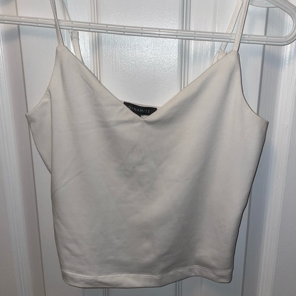 Dynamite xs white tank top with adjustable straps, shirt is also double layered - Picture 1 of 3